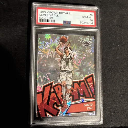 2022-23 Panini Crown Royale Lamelo Ball #5 Kaboom! Case Hit SSP PSA 10 Gem Mt