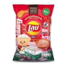 6/12 Packs Lays Potato Chips Thai Style Chili Salt Flavor Big Pack 66g