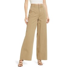 Good American Relaxed Skate Wide Leg Khaki Cotton Pants Size 10/30