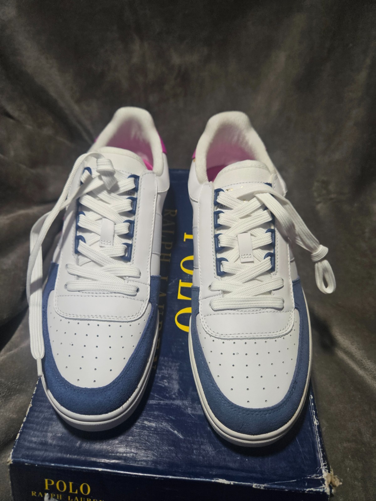 Size Men 10.5d Navy White Pink