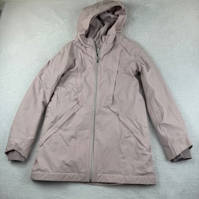 Ivivva by Lululemon Hooded Jacket Youth 14 Pink Fleece Lined Water Resistant