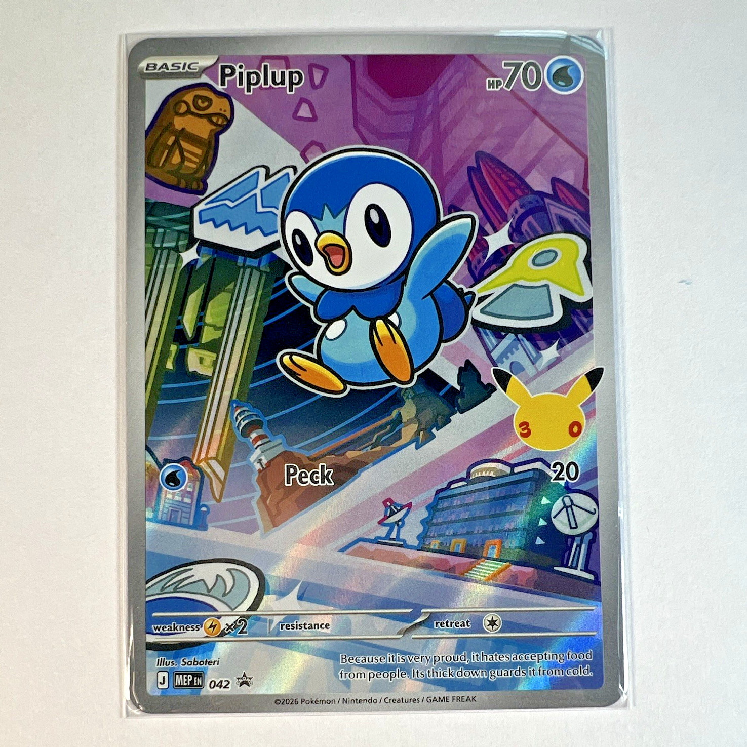 Piplup Pokémon MEP 042 Mega Evolution Black Star Promo Illustration Rare Card