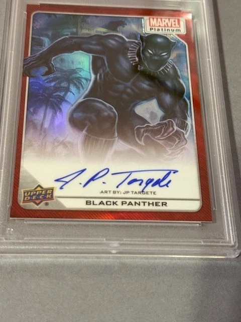 Black Panther Auto 2023 Marvel Platinum Upper Deck PSA 9 JP Targete Autograph sp - Image 3 of 4