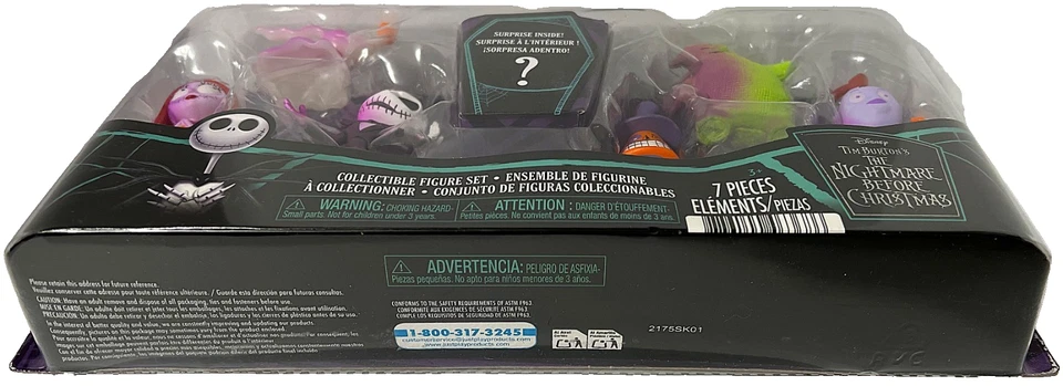 Juego de figuras Pesadilla antes de Navidad brillo gótico paquete de 7 Just Play Disney Foto 3 de 3