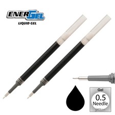 2 Pk Pentel LRN5-A EnerGel Refills, 0.5 mm Fine Needle Tip, Black