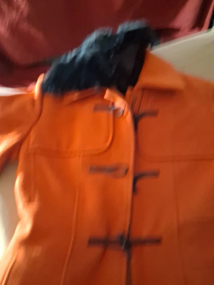 Banana Republic женщин оранжевый шерсти переключения молнии пальто размер Med зимняя уютная куртка - Изображение 2 из 4