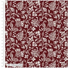 William Morris Cotton Fabric Winter Garden Red Brentwood Maroon last pc 50x55cm