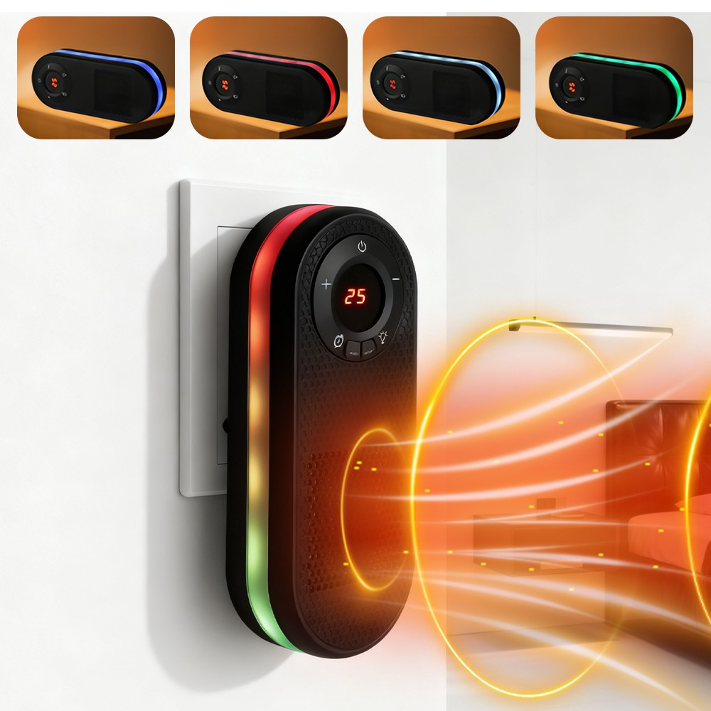 Electric Portable Plug in Space Heater 1000W Small Ceramic Air Fan Low Energy US