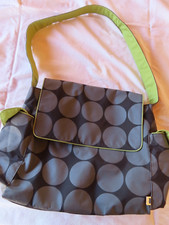OiOi Diaper Bag Gray dots, green interior 14x14x14 Beautiful 