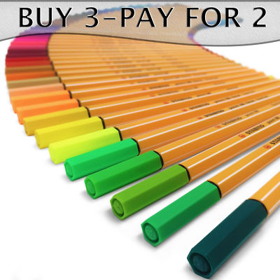 Stabilo Point 88 Fineliner Ballpoint Pen Single 47 Colours Buy 3 Pay for 2