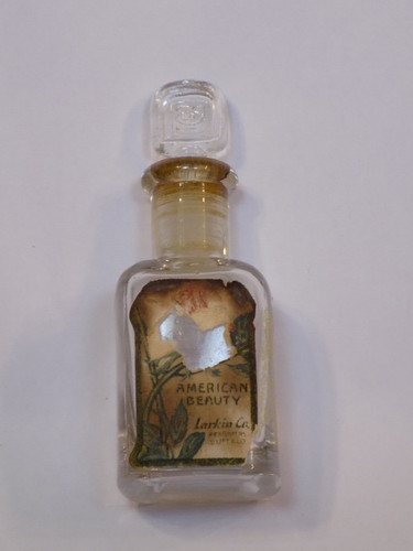 Small Antique Larkin Co Bottle Buffalo NY Perfume Glass Stopper American Beauty