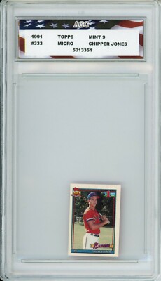1991 Topps Micro #333 Chipper Jones Rookie Card AGC 9 Mint Atlanta ...
