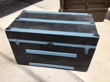 Vintage Flat Top Steamer Trunk