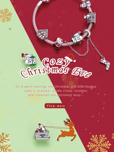 VOROCO 925 Sterling Silver Jewelry Charms Cozy Igloo Bead DIY Bracelet Christmas - Picture 2 of 12
