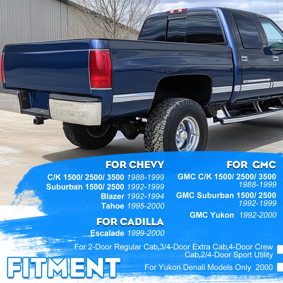 DOT Fits 88-98 Chevy GMC C/K 1500-3500 Yukon Silverado Smoke LED Tail Lights - Image 3 of 4