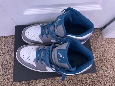 Size 7 Youth - Jordan 1 Mid Cement True Blue | eBay display picture 2