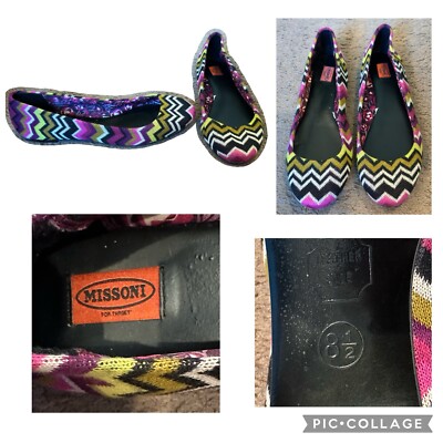 Missoni x Target Womens Ballet Flats Size 8.5 - Multicolor Chevron Zigzag Fabric