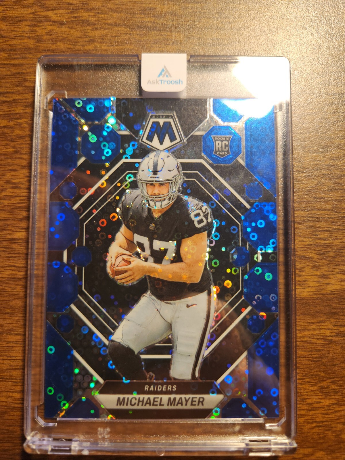 2023 Panini Mosaic - Rookies No Huddle Blue Mosaic Prizm #349 Michael Mayer /75