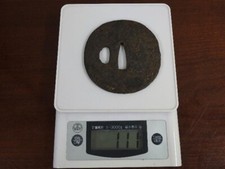 Japanese Antique Tsuba of Katana Samurai Sword Guard Iron Rare Design 61-C59