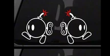 Mario Bros Bob Omb Bomb - 2 Pack, 2 Color - Vinyl Deca Car Window Tablet Laptop