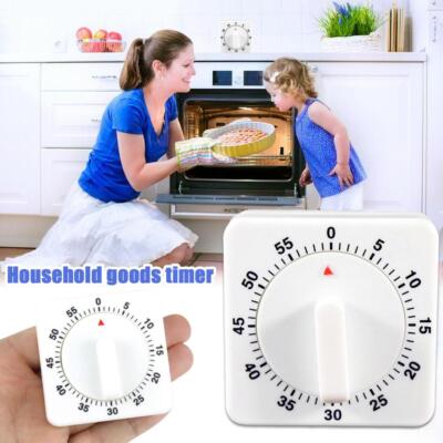  Egg Square Shaped Kitchen Cooking Timer 60 Minute Count Down Mechanical Alarm