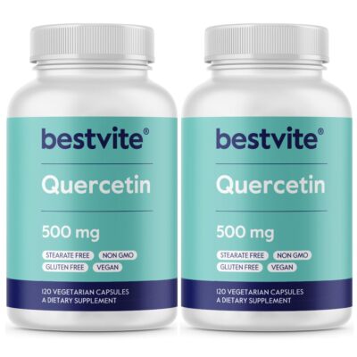 BESTVITE Quercetin 500mg 240 Vegetarian Capsules120 x 2 - No Stearates - No S...