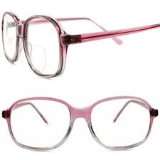 True Vintage Transparent & Pink Accent Frame Womens Bifocal 2.25 Reading Glasses