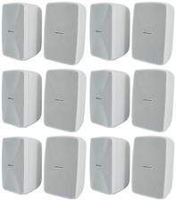 12 Rockville WET-40W 4" 70V Commercial Indoor/Outdoor Wall Speakers White Swivel