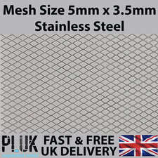 A4 Sheet of Expanded Metal Stainless Steel 21cm x 30cm Mesh 5mm x 3.5mm Airbrick