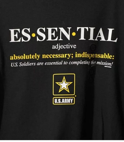“Es•sen•tial” Adjective Absolutely Necessary Indispensable T Shirt U.S. Army L - Picture 3 of 6