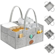 Diaper Caddy Organizer - Baby Organizer for Nursery, Car Storage Classic Gray