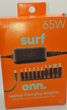 Onn Universal 65W Laptop Charger with 10 Interchangeable Tips Preowned Deal A1 