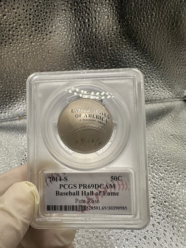 2014 Baseball Hall of Fame Silver $1 And 50C Pete Rose Autos PR69DCAM - Picture 6 of 6