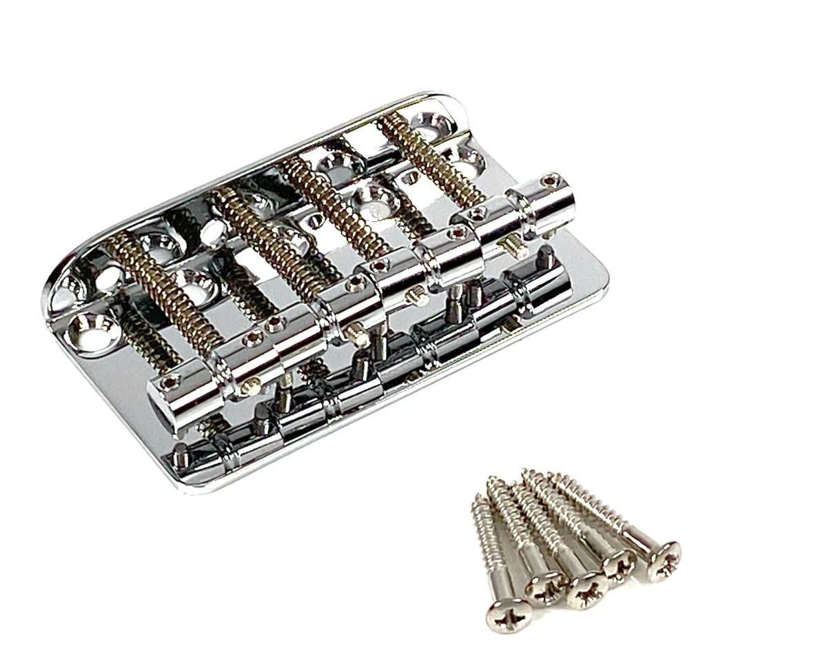 Genuine Fender P-BASS BRIDGE 4-Section Chrome Assembly Squier