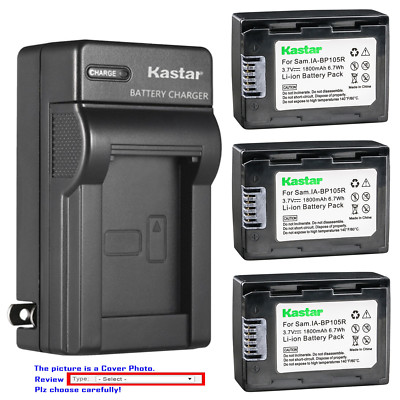 Kastar Battery Wall Charger for Samsung IA-BP105R & SMX-F50BN/XAA SMX-F50SN/XAA