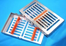 LOCKABLE GERMAN DENTAL AUTOCLAVE STERILIZATION CASSETTE BOX TRAY FOR7 INSTRUMENT
