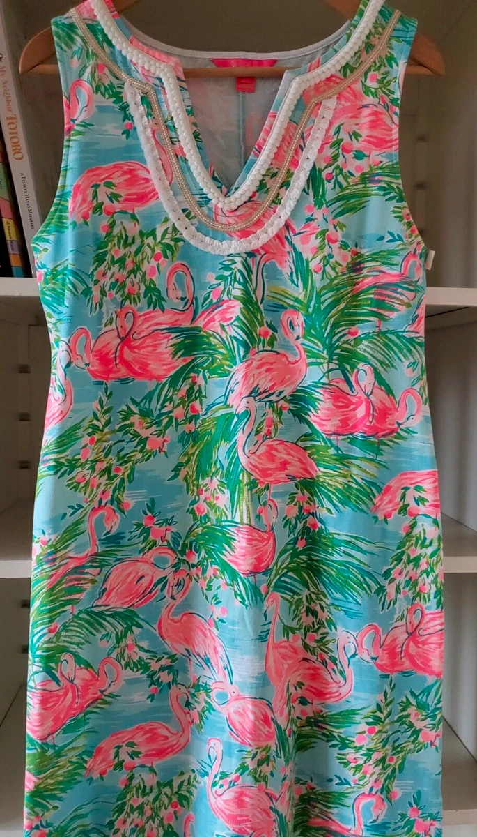 Lilly Pulitzer Harper Shift Dress Floridita Flamingo Medium