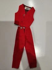Vintage 1960’s Mattel Ken Doll Red Plaid Vest & Red Pants  #141 Victory Dance