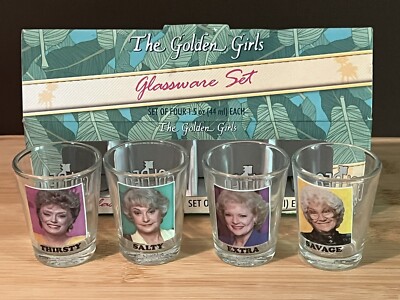The Golden Girls ''Thirsty Salty Extra Savage'' 1.5-Ounce Mini Glasses | Set Of 4