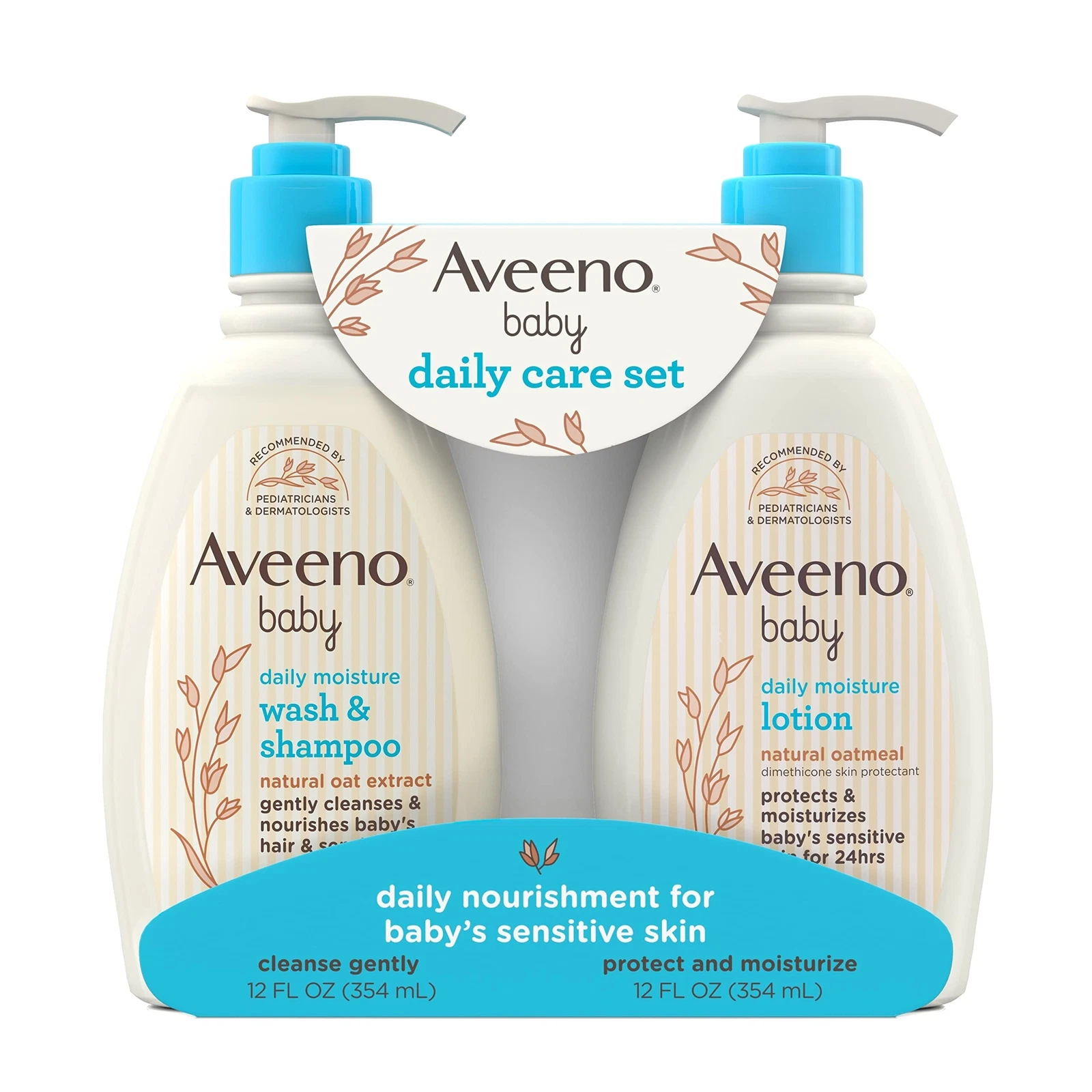 Aveeno Baby Daily Care Gift Set Shampoo and Moisturizing Lotion 2 Piece Set