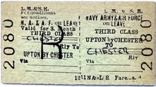 L M & S Railway Ticket Upton by Chester to Chester