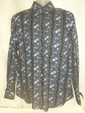 Mens Banana Republic Long Sleeve Floral French Cuffs Dress Shirt L 16-16.5 M17