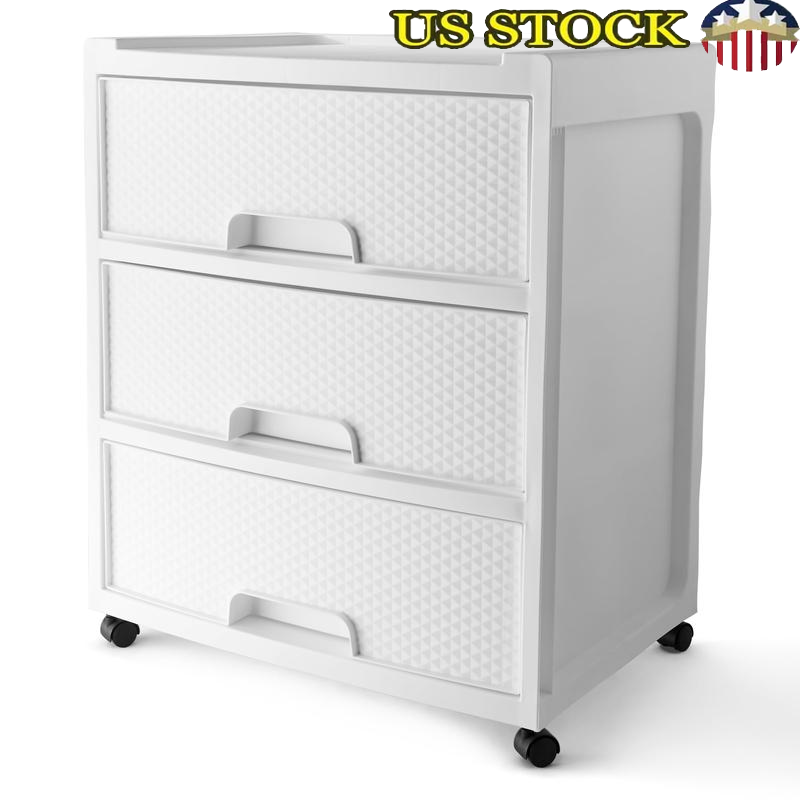 3 Drawer Rolling Storage Cart Mobile Organizer Utility Cabinet Office Home New