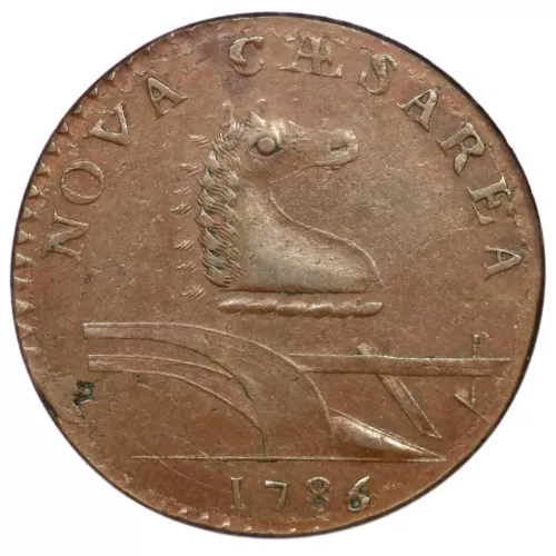 1786 M 14-J R-1 NGC MS 61 BN Stegosaurus Head New Jersey Colonial Copper