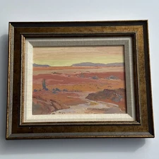 IVON MESSENGER PAINTING ANTIQUE DESERT FLAGGSTAFF ARIZONA 1930 LISTED FAMOUS
