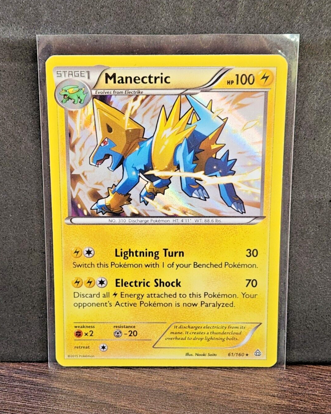 Manectric 61/160 Holo Rare Pokémon 2015 Primal Clash - NM