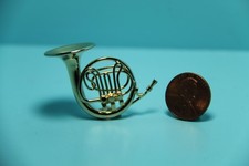 Dollhouse Miniature French Horn Musical Instrument with Case B0576