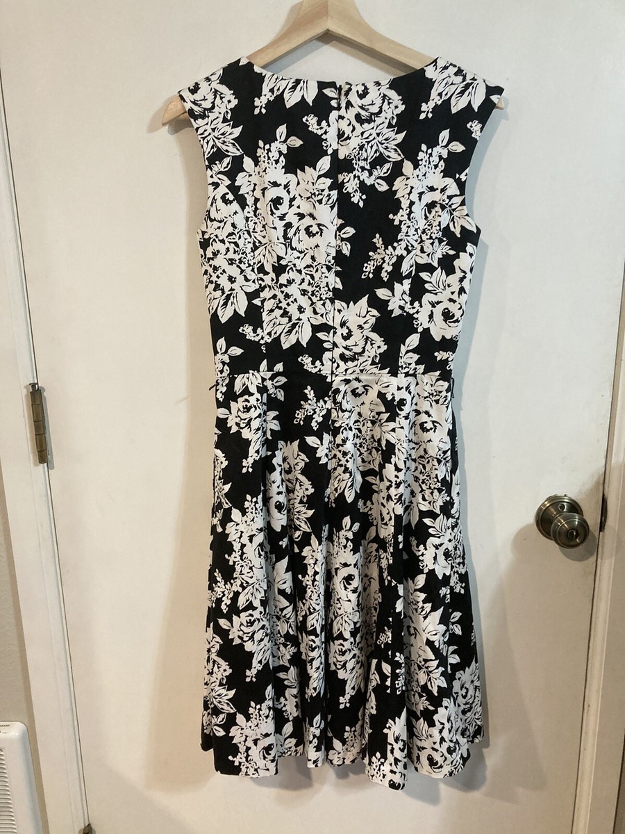 white house black market black and white floral dress White House Black Market Strapless Floral Corset Dress with Full Skirt –  Harbourtown Trading Company main image 1