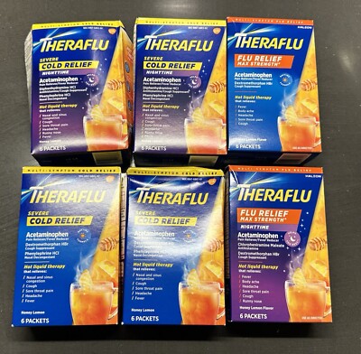Thera Flu Severe Cold Relief/Nighttime+ HotLiquid Therapy Honey Lemon Bb12/24+