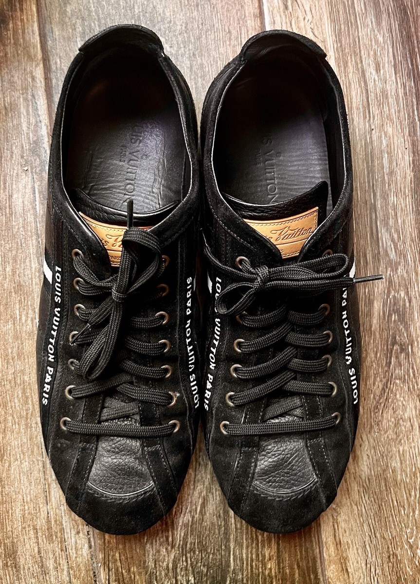 Louis Vuitton IMPULSE Black Leather Canvas Fashion Sneakers LI 